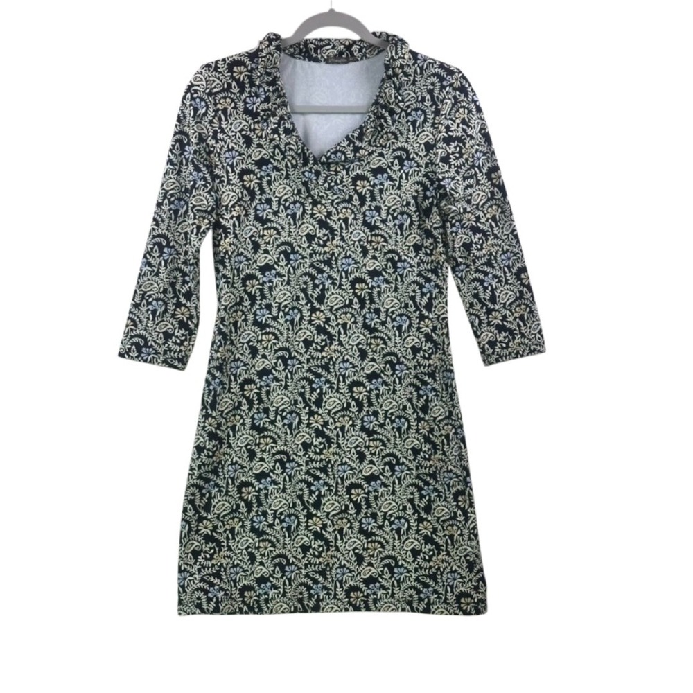 J. McLaughlin Navy Floral Stretch Jersey‎ Dress XS – Excellent Condition - Picture 14 of 14